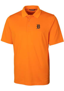 Cutter and Buck Detroit Tigers Mens Orange Forge Stretch Short Sleeve Polo