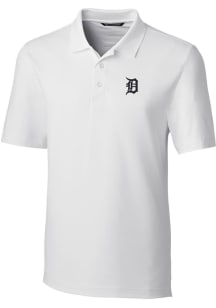 Cutter and Buck Detroit Tigers Mens White Forge Stretch Short Sleeve Polo
