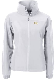 Cutter and Buck GA Tech Yellow Jackets Womens Grey Charter Eco Light Weight Jacket