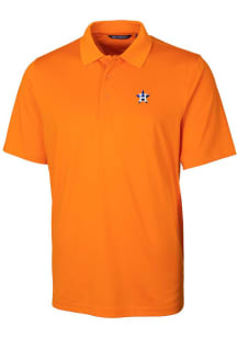 Cutter and Buck Houston Astros Mens Orange Forge Stretch Short Sleeve Polo