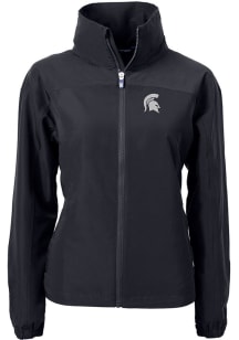 Cutter and Buck Michigan State Spartans Womens Black Charter Eco Light Weight Jacket