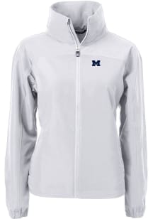 Cutter and Buck Michigan Wolverines Womens Grey Charter Eco Light Weight Jacket