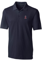 Cutter and Buck Los Angeles Angels Mens Navy Blue Forge Stretch Short Sleeve Polo