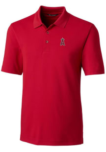 Cutter and Buck Los Angeles Angels Mens Cardinal Forge Stretch Short Sleeve Polo