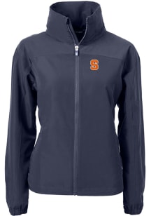 Cutter and Buck Syracuse Orange Womens Navy Blue Charter Eco Light Weight Jacket