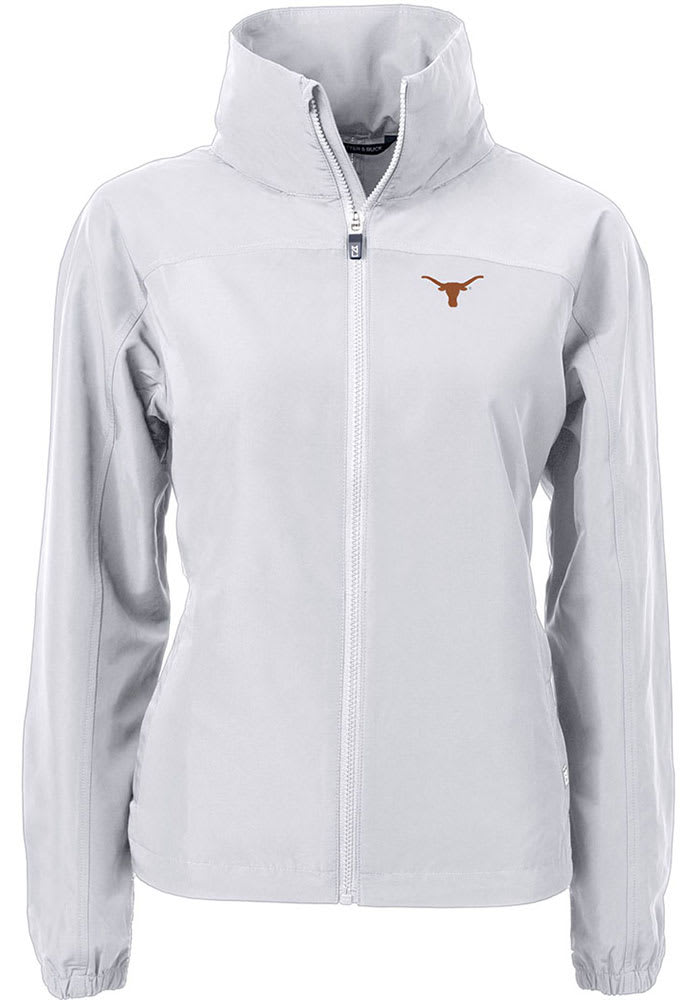 Texas Longhorns Cutter and Buck Womens Grey Charter Eco Light Weight Jacket