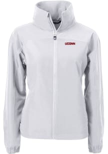 Cutter and Buck UConn Huskies Womens Grey Wordmark Charter Eco Light Weight Jacket
