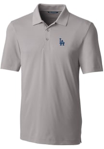 Cutter and Buck Los Angeles Dodgers Mens Grey Forge Stretch Short Sleeve Polo