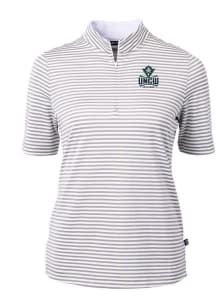 Cutter and Buck UNCW Seahawks Womens Grey Virtue Eco Pique Stripe Short Sleeve Polo Shirt