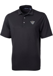 Cutter and Buck Mens Black 2023 MLB All Star Game Virtue Eco Pique Short Sleeve Polo