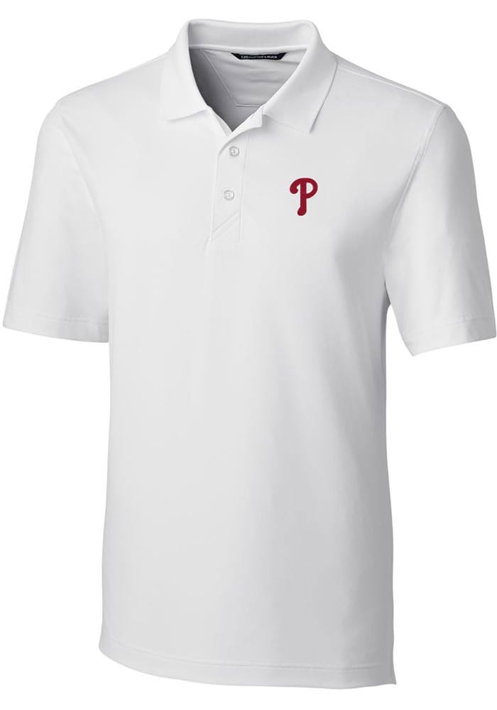 Men's Cutter & Buck Navy Philadelphia Phillies Prospect Textured Stretch  Polo