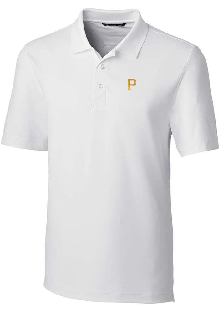 Cutter and Buck Pittsburgh Pirates Mens White Forge Stretch Short Sleeve Polo