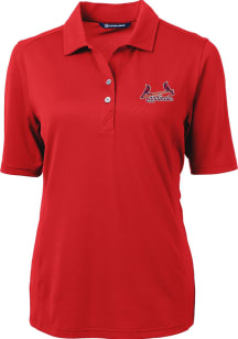 Cutter and Buck St Louis Cardinals Womens Red Virtue Short Sleeve Polo Shirt