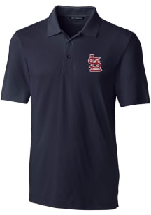Cutter and Buck St Louis Cardinals Mens Navy Blue Forge Stretch Short Sleeve Polo