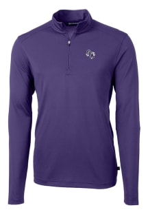 Cutter and Buck SFA Lumberjacks Mens Purple Virtue Long Sleeve Qtr Zip Pullover