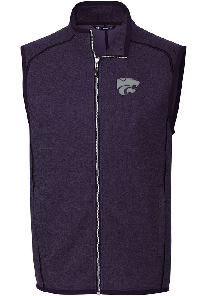 Cutter and Buck K-State Wildcats Mens Purple Mainsail Sleeveless Jacket