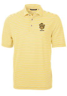 Cutter and Buck Missouri Tigers Mens Gold Virtue Stripe Short Sleeve Polo