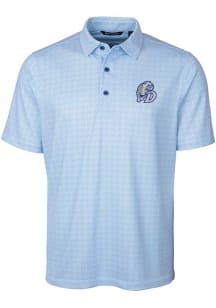 Cutter and Buck Drake Bulldogs Mens Blue Pike Double Dot Short Sleeve Polo