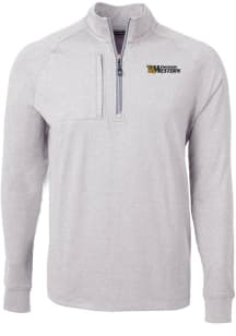 Cutter and Buck Missouri Western Griffons Mens Grey Adapt Heathered Long Sleeve 1/4 Zip Pullover