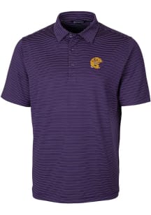 Cutter and Buck LSU Tigers Mens Purple Forge Pencil Stripe Short Sleeve Polo