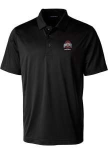 Mens Ohio State Buckeyes Black Cutter and Buck Prospect Short Sleeve Polo Shirt