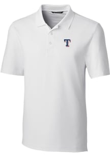 Cutter and Buck Texas Rangers Mens White Forge Stretch Short Sleeve Polo
