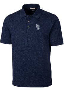 Cutter and Buck Kansas City Royals Mens Navy Blue City Connect Space Dye Big and Tall Polos Shir..