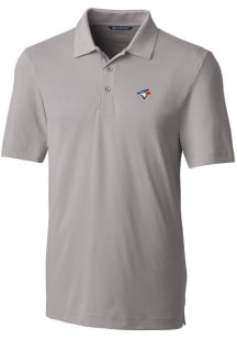 Cutter and Buck Toronto Blue Jays Mens Grey Forge Stretch Short Sleeve Polo