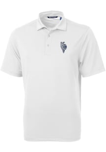 Cutter and Buck Kansas City Royals Mens White City Connect Virtue Eco Pique Big and Tall Polos S..