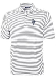 Cutter and Buck Kansas City Royals Grey City Connect Virtue Eco Pique Stripe Big and Tall Polo
