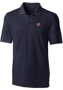 Cutter and Buck Washington Nationals Mens Navy Blue Forge Stretch Short Sleeve Polo