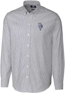 Cutter and Buck Kansas City Royals Mens Charcoal City Connect Stretch Oxford Stripe Big and Tall..