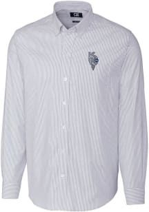 Cutter and Buck Kansas City Royals Mens Light Blue City Connect Stretch Oxford Stripe Big and Ta..