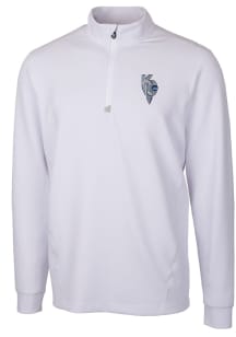 Cutter and Buck Kansas City Royals Mens White City Connect Traverse Long Sleeve 1/4 Zip Pullover