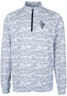 Cutter and Buck Kansas City Royals Mens Charcoal City Connect Traverse Long Sleeve 1/4 Zip Pullo..