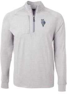 Cutter and Buck Kansas City Royals Mens Grey City Connect Adapt Eco Long Sleeve 1/4 Zip Pullover