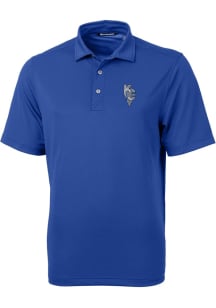 Cutter and Buck Kansas City Royals Mens Blue City Connect Virtue Eco Pique Short Sleeve Polo