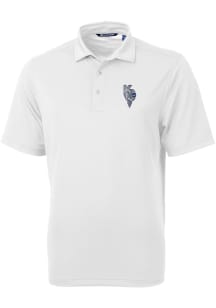 Cutter and Buck Kansas City Royals Mens White City Connect Virtue Eco Pique Short Sleeve Polo