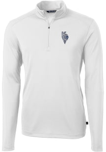 Cutter and Buck Kansas City Royals Mens White City Connect Virtue Eco Pique Long Sleeve 1/4 Zip ..