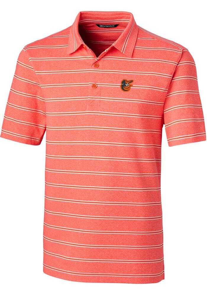 Men's Baltimore Orioles Cutter & Buck Orange Prospect Textured Stretch Polo