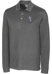 Cutter and Buck Kansas City Royals Mens Grey City Connect Advantage Long Sleeve Polo Shirt