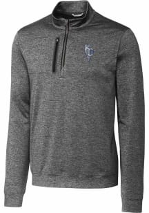 Cutter and Buck Kansas City Royals Mens Grey City Connect Stealth Long Sleeve 1/4 Zip Pullover