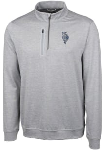 Cutter and Buck Kansas City Royals Mens Grey City Connect Stealth Long Sleeve 1/4 Zip Pullover