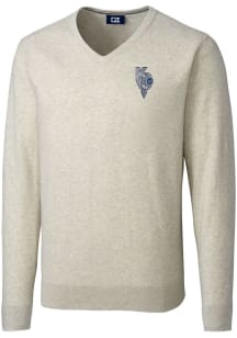 Cutter and Buck Kansas City Royals Mens Oatmeal City Connect Lakemont Long Sleeve Sweater