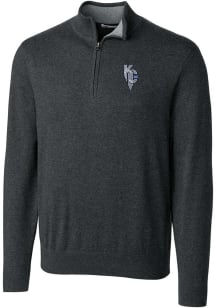 Cutter and Buck Kansas City Royals Mens Charcoal City Connect Lakemont Long Sleeve 1/4 Zip Pullo..