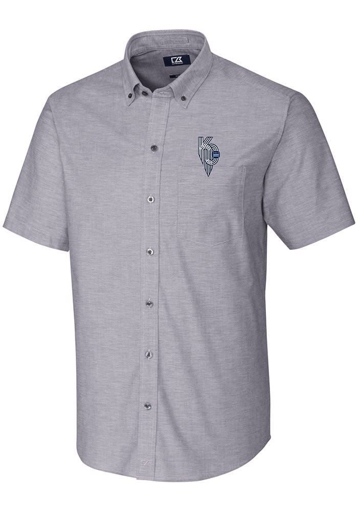 Kansas City Royals Cutter & Buck Stretch Oxford Mens Short Sleeve Dress Shirt