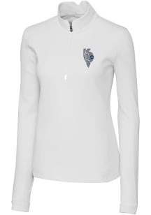 Cutter and Buck Kansas City Royals Womens White City Connect Traverse 1/4 Zip Pullover