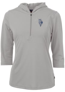 Cutter and Buck Kansas City Royals Womens Grey City Connect Virtue Eco Pique Hooded Sweatshirt