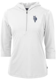 Cutter and Buck Kansas City Royals Womens White City Connect Virtue Eco Pique Hooded Sweatshirt