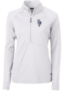 Cutter and Buck Kansas City Royals Womens White City Connect Adapt Eco 1/4 Zip Pullover